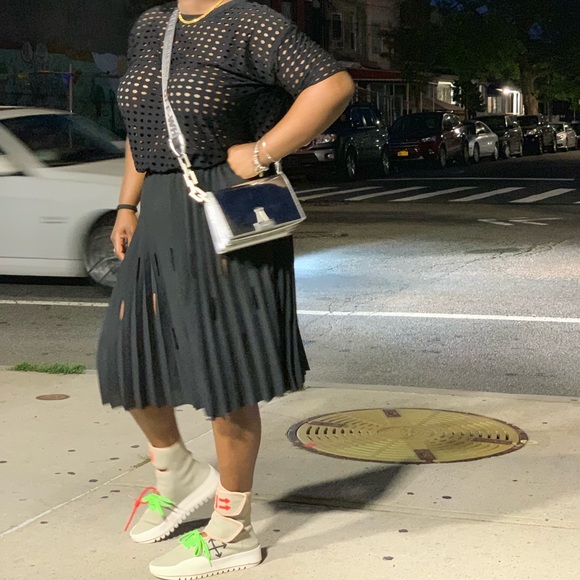 Marco De Vincenzo Midi Pleated Skirt With Holes - Picture 2 of 4